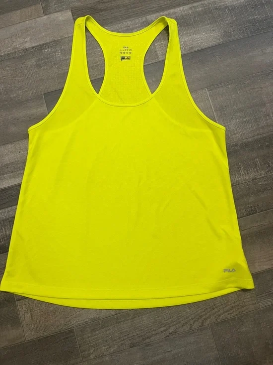 FILA Neon Yellow Racerback Performance Tank - Picture 1 of 5